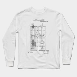 Method of testing metallic tubes Vintage Retro Patent Hand Drawing Funny Novelty Gift Long Sleeve T-Shirt